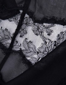 RRP &euro;560 AGENT PROVOCATEUR Willa Silk Babydoll Gown Size 2 M See Through Black