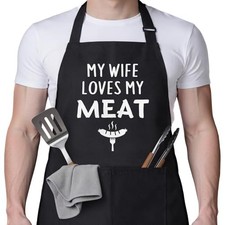 Husband Birthday Gift - My Aprons for Husband Wife - Loves Meat