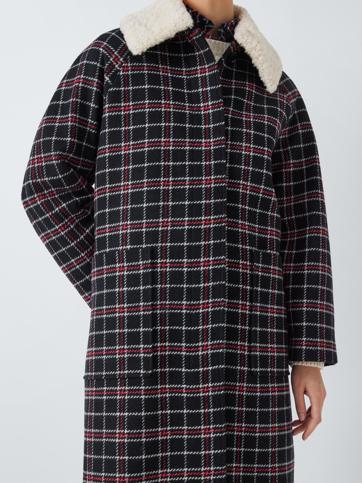 BNWT Barbour Tomorrow's Archive Cartmel Check Wool Coat, Navy/Red Sz:M RRP:£389 image 6