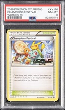 2016 POKEMON XY BLACK STAR PROMO WORLDS 16 #XY176 CHAMPIONS FESTIVAL PSA 8