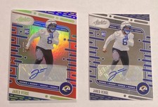 LOT of 2 Panini Absolute Jared Verse Rookie AUTO Football Rams /75 and Base Auto