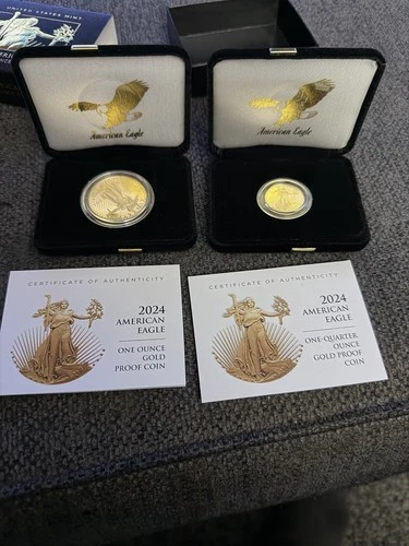 U S Mint 2024 American Eagle Once oz Proof And One Quarter Ounce Coin Proof Both