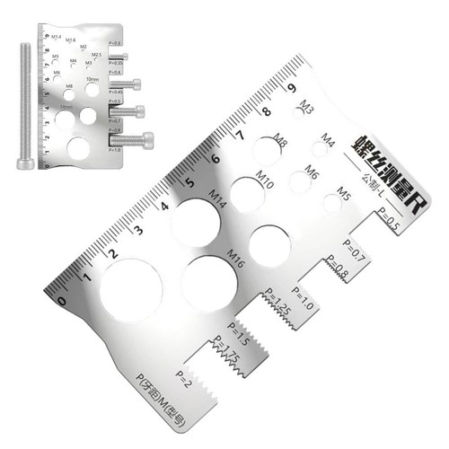 Stainless Steel Screw Measuring Ruler Tooth Pitch Measurement Thread ...