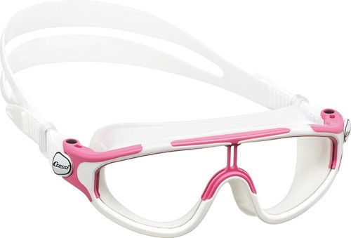 Cressi Wide View Swim Mask for Kids Aged 2, 3, 4, 5, 6, 7 Years White/Pink