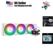 CPU Water Cooler with 3 PWM Fans with 2000RPM,IPS LCD Screen with 320 * 240 R...