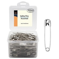300 PCS Safety Pin,2.2Inch/54mm Safety Pins Bulk,Safety Pin, Small Safety Pins
