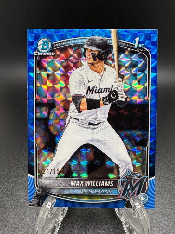 2025 Bowman Draft Chrome Max Williams BDC-68 1st Blue Geometric Refractor #/150