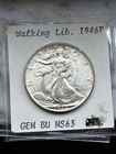 1946 Walking Liberty Half Dollar Gem BU Double Die Reverse RARE!