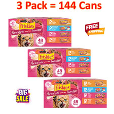 144 Cans/ 3 Pack Friskies  Surfin'  Turfin' Prime Filets Adult Cat Wet Food - V