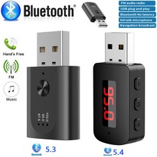 Wireless USB Car Bluetooth 5.3 Audio Receiver FM Transmitter Hands-Free Calling