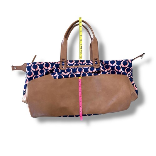Nylon Fish Print Vegan Leather Duffle Weekender Gym Tote Women’s Bag 11” x 24” - Picture 13 of 13