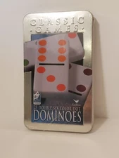 Cardinal Double Six Color Dot Dominoes In Color Collectors Tin, 28 Dominoes