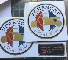 Foremost Mini Bike J C Penney’s Vintage Mini Bike Decals 3”set of 2 plus