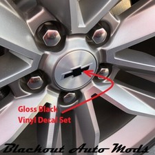 Gloss Black Camaro Wheel Center Cap Bowtie Emblem Blackout Decal Set - 4 Pcs