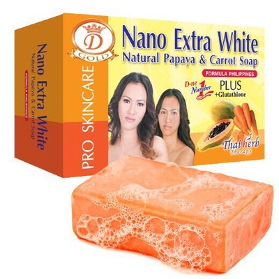Pyrithione Zinc Soap 6 Packs Nano Xtra White Papaya & Carrot Glutathione Soap
