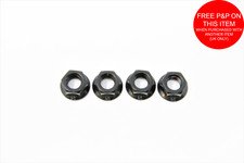 Two Pair (4) 3/8" Black Rear Cycle Wheel Nuts 26tpi With Integrated Washer 