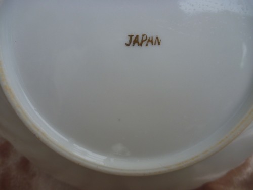 Japan Fruit Bowl Berries White Cut out Gold Vintage Lace Grape Apple Unique Art - Picture 4 of 7