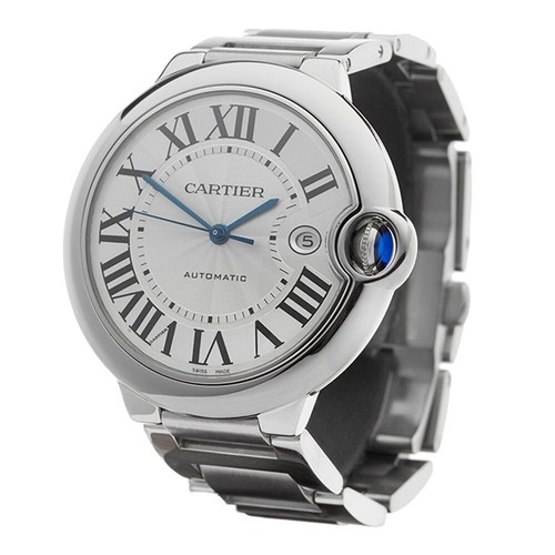 CARTIER BALLON BLEU UX3001 42MM SILVER DIAL MEN'S AUTOMATIC BRACELET WATCH