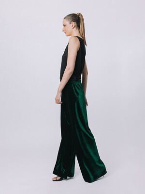 Emerald Green Velvet Palazzo Pants with Elastic Waist Comfortable &Modern Look | eBay Emerald Green Velvet Palazzo Pants with Elastic Waist Comfortable &Modern Look | eBay