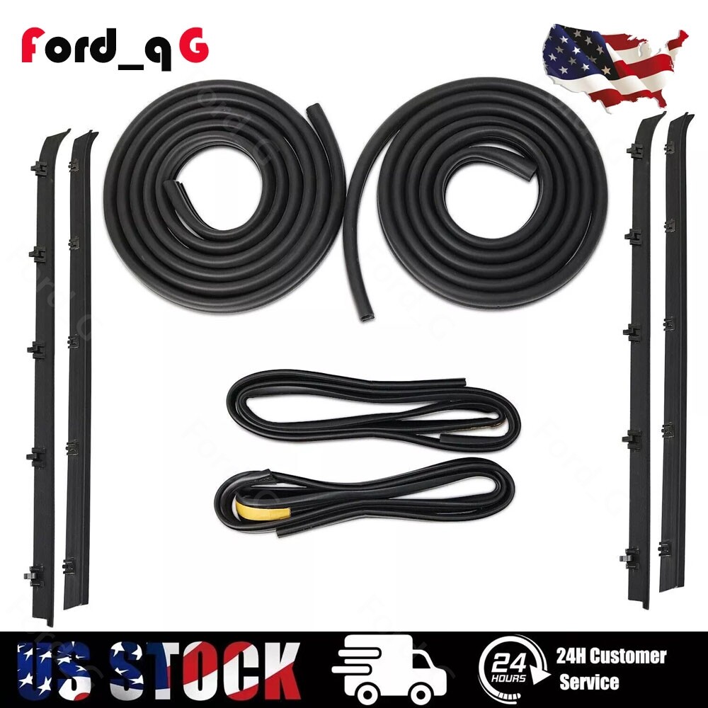 Fits Chevy GMC Truck Front Door Window Run Sweep Felts Weatherstrip Seal Kit Set