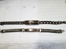 Personalized Mens Stainless Steel Link, Snake or Corded Bracelet Gift Engravable