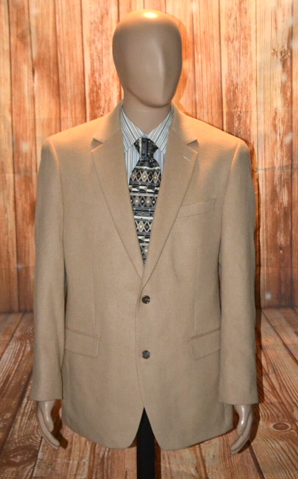 Cappotto sportivo Michael Kors uomo 100% capelli cammello abbronzati doppia ventilazione taglia 40L