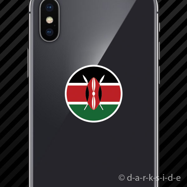 (2x) Round Kenyan Flag Cell Phone Sticker Mobile Kenya KEN KE eBay