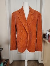 Vntg. Handmade Thick Corduroy Jacket Orange Sz Med/Large Unisex