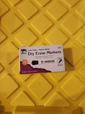 Charles Leonard Dry Erase Markers - Barrel Style, Black/Chisel