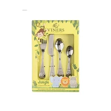 Kids Cutlery Set - Viners Jungle 4 Piece, NIP - Gift for Babies, Toddlers NEW