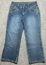 Jordache Denim Jeans Girls 5/6 Blue Button Zip Straight Pockets Low Rise Stretch