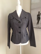 Women  s Banana Republic Jacket, Grey, Size 4, Cotton/Silk, Unlined