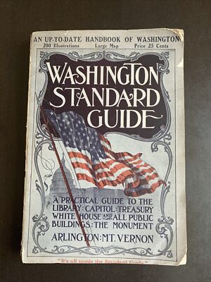 Vintage 1908 Washington Standard Guide With Foldout Full Color Map