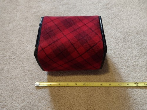 Bath & Body Works Red/Black Tartan Plaid Travel Toiletry Bag Organizer with mesh - Picture 7 of 8