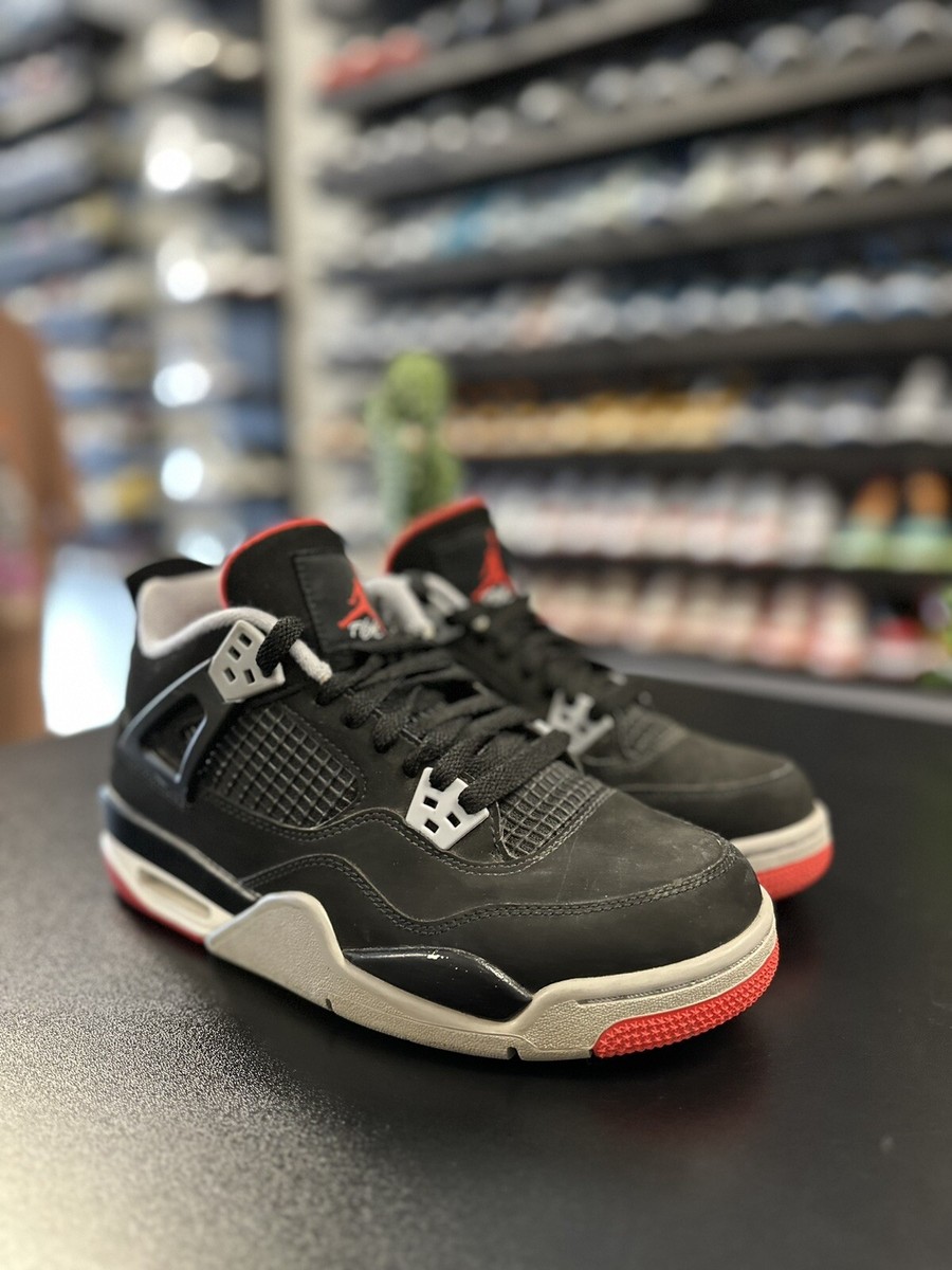 Size 7Y/8.5W Nike Air Jordan 4 Retro Bred 2019 GS 408452 060 100