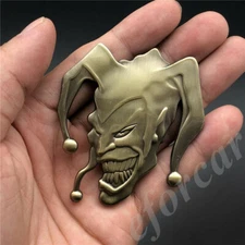 3D Bronze Metal The Joker Wicked Clown Car Trunk Emblem Badge Decal Sticker