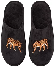 INC INTERNATIONAL CONCEPTS Placed Leo Microvelour Slippers L Large (9-10) Black