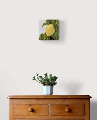 Original Oil Painting Still Life Lemon Tree Realism Abstract Art Home Wall Decor - Picture 10 of 13