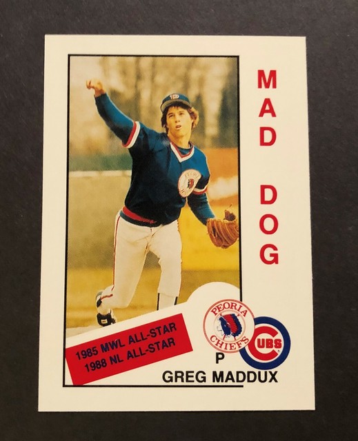1988 Greg Maddux Kodak Peoria Chiefs Minor League Baseball Card