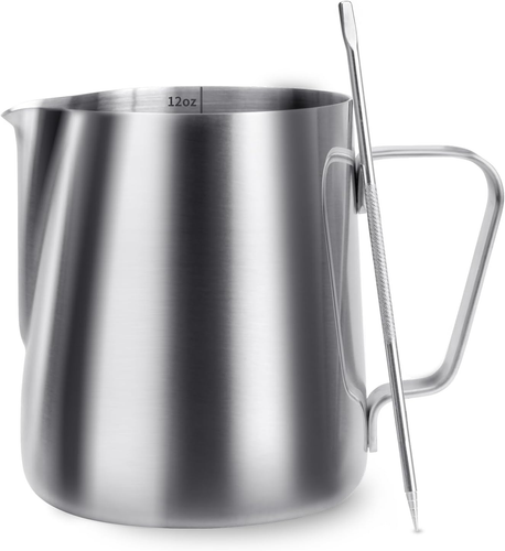 Milk Frothing Pitcher, 12Oz/20Oz Stainless Steel Jug, Espresso Machine Accessori