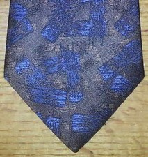 Brittany House Tie Brown Blue Tan Abstract Design NIB t2203