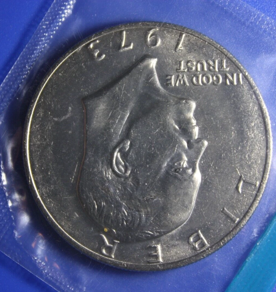 MISSING "TY" in "LIBERTY" Gem BU  1973-P Eisenhower dollar Mint Cello IKE (U2) - Image 4 of 4