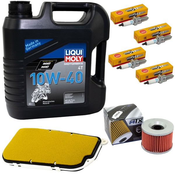 ÖL Set 4L Wartung FüR Kawasaki ZZR 1100 1990-1992 Luftfilter ÖLfilter ZüNdkerzen-image