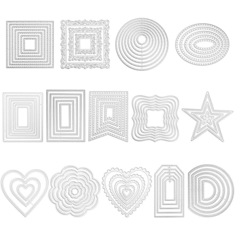 Metal Cutting Dies Circle Frame Stencils DIY Scrapbooking Paper Cards