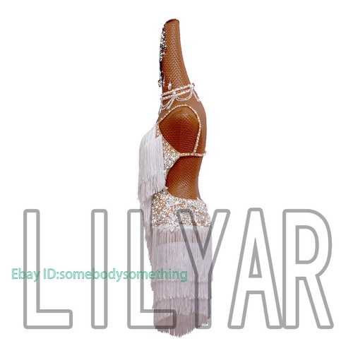 Womens Rhinestone Latin Performance Competition Adult Rumba Tassels