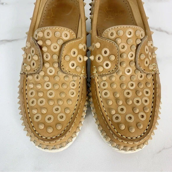 Mocasines planos Christian Louboutin Yacht Spikes cuero coñac becerro 36,5 Foto 4 de 4