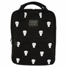 Image of LOUNGEFLY X MARVEL PUNISHER EMBROIDERED CANVAS SQUARE BACKPACK