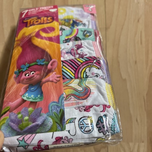 DreamWorks Trolls Girl's Panties 7 Pack Cotton Briefs Multicolor Size 4 - Picture 7 of 10