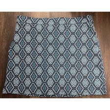 Rafaella Comfort Navy Blue Geometric Print Skort/Skirt Size L