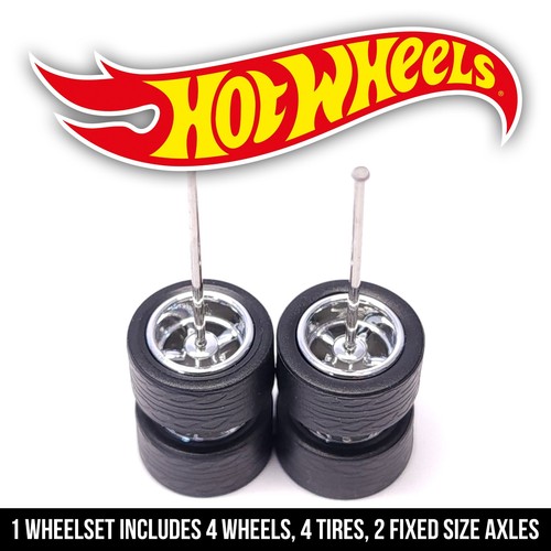 1/64 Scale 5 SPOKE MUSCLE v4 Real Rider Wheels Rims Tires Set for Hot - Picture 3 of 13